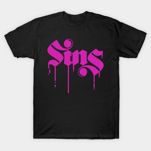 sins t-shirt typography T-Shirt by adre-gathoni